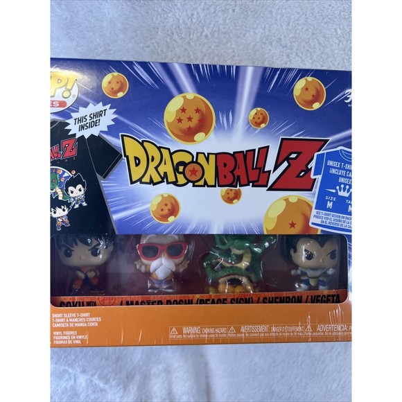 Funko Pop! Dragonball Z Tee Shirt + 4 Mini Pops,  Size M T-Shirt SEALED - Picture 2 of 4